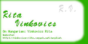 rita vinkovics business card